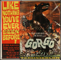 7j0081 GORGO 6sh 1961 great art of giant monster terrorizing London by Joseph Smith, ultra rare!