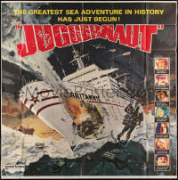7j0094 JUGGERNAUT int'l teaser 6sh 1974 Bob McCall art of ocean liner under attack, ultra rare!