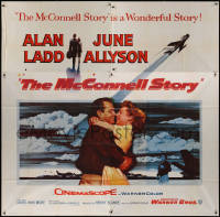 7j0105 McCONNELL STORY 6sh 1955 Alan Ladd is America's first triple jet ace, June Allyson, rare!