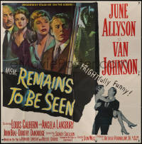 7j0123 REMAINS TO BE SEEN 6sh 1953 Van Johnson, June Allyson, Angela Lansbury by creepy statue!