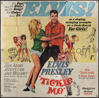 7j0140 TICKLE ME int'l 6sh 1965 huge full-length image of Elvis Presley & sexy Jocelyn Lane!