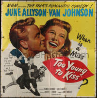 7j0144 TOO YOUNG TO KISS 6sh 1951 Van Johnson spanking June Allyson + great romantic close up!
