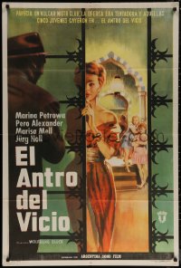 7j0158 5 SINNERS Argentinean 1960 a frightening journey into vice and violence, sexy artwork!