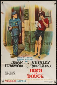 7j0224 IRMA LA DOUCE Argentinean 1963 Billy Wilder, great art of Shirley MacLaine & Jack Lemmon!