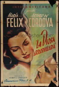 7j0228 LA DIOSA ARRODILLADA Argentinean 1947 art of beautiful Maria Felix & Arturo de Cordova, rare!