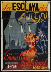 7j0229 LA ESCLAVA DEL SULTAN Spanish magic poster 1940s Emma Asiris & Carleodopol, ultra rare!