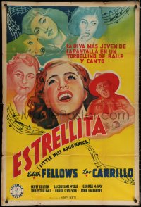 7j0235 LITTLE MISS ROUGHNECK Argentinean 1938 Edith Fellows, Leo Carrillo, musical montage art!