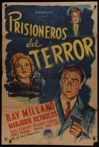 7j0248 MINISTRY OF FEAR Argentinean 1944 Fritz Lang, art of Ray Milland & Marjorie Reynolds!