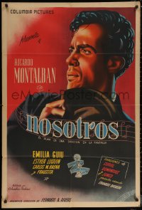 7j0253 NOSOTROS Argentinean 1946 art of young Ricardo Montalban who gives up a life of crime, rare!