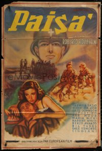 7j0257 PAISAN Argentinean 1956 Roberto Rossellini's Paisa, U.S. soldiers & Italians post WWII, rare!