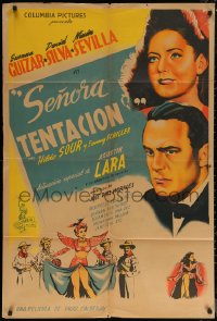 7j0271 SENORA TENTACION Argentinean 1948 art of David Silva, Susana Guizar & Ninon Sevilla, rare!