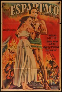 7j0276 SINS OF ROME Argentinean 1954 Venti art of strongman Massimo Girotti & Canale, rare!
