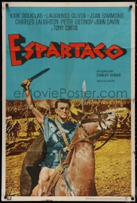 7j0281 SPARTACUS Argentinean R1970s Stanley Kubrick classic, great close up of Kirk Douglas on horse!