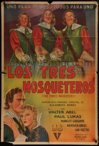 7j0291 THREE MUSKETEERS Argentinean 1935 cool art of Athos, Porthos, Aramis & D'Artagnan!