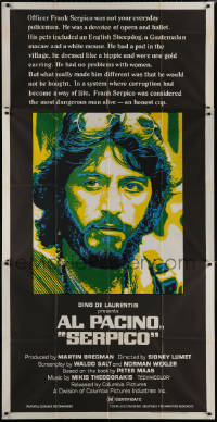 7j0033 SERPICO Aust 3sh 1974 great image of undercover cop Al Pacino, Sidney Lumet crime classic!