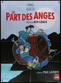 7j1178 ANGELS' SHARE French 1p 2012 Ken Loach, Tomi Ungerer art of kids rolling down hill w/barrel!