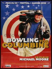 7j1213 BOWLING FOR COLUMBINE French 1p 2002 Michael Moore documentary about gun control!