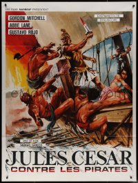 7j1223 CAESAR AGAINST THE PIRATES French 1p 1973 Giulio Cesare Contro I Pirati, great Flambard art!