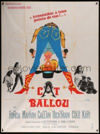 7j1233 CAT BALLOU French 1p 1965 different art of classic sexy cowgirl Jane Fonda by Siry!