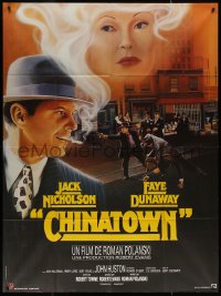 7j1240 CHINATOWN French 1p R1990s different art of smoking Jack Nicholson & Faye Dunaway, Polanski