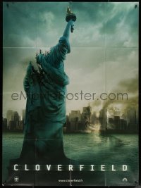 7j1246 CLOVERFIELD teaser French 1p 2008 wild image of destroyed New York & Lady Liberty decapitated