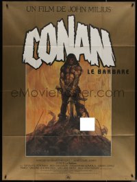 7j1247 CONAN THE BARBARIAN French 1p 1982 classic Frank Frazetta art from his paperback book cover!