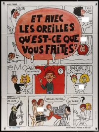 7j1265 ET AVEC LES OREILLES QU'EST CE QUE VOUS FAITES French 1p 1974 wacky cartoon art with nudity!