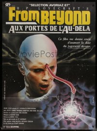 7j1285 FROM BEYOND French 1p 1986 H.P. Lovecraft, wild completely different brain-sucker horror art!