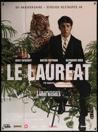 7j1299 GRADUATE French 1p R2017 completely different Rory Kurtz art of Dustin Hoffman & leopard!