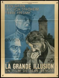 7j1301 GRAND ILLUSION French 1p R1980s Jean Renoir classic La Grande Illusion, Erich von Stroheim