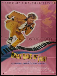 7j1303 GREAT BALLS OF FIRE French 1p 1989 Dennis Quaid as rock 'n' roll star Jerry Lee Lewis!
