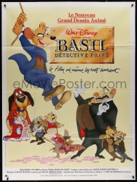 7j1306 GREAT MOUSE DETECTIVE French 1p 1986 Disney's crime-fighting Sherlock Holmes rodent cartoon!
