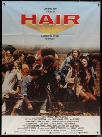 7j1311 HAIR French 1p 1979 Milos Forman, Treat Williams, different cast portrait!