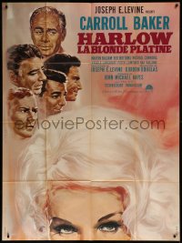7j1320 HARLOW French 1p 1965 different Landi art of Carroll Baker as the Hollywood legend!