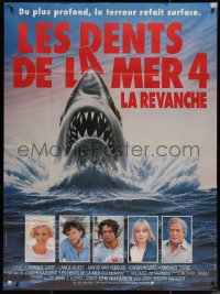 7j1359 JAWS: THE REVENGE French 1p 1987 great different shark artwork + top cast portraits!