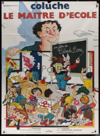 7j1378 LE MAITRE D'ECOLE French 1p 1981 wacky art of unruly kids in classroom by Mr. Picotto!