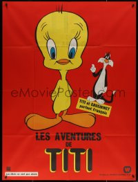 7j1381 LES AVENTURES DE TITI French 1p 1970s cute image of Tweety Bird and Sylvester the cat!