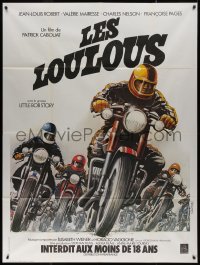 7j1384 LES LOULOUS French 1p 1976 Jean-Louis Robert, Roger Boumendil art of motorcycle racers!