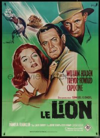 7j1386 LION French 1p 1963 different art of William Holden, Trevor Howard & Capucine by Grinsson!