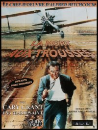 7j1423 NORTH BY NORTHWEST French 1p R1990s Cary Grant chased by cropduster, Alfred Hitchcock classic!