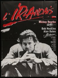 7j1441 PRAYER FOR THE DYING French 1p 1987 different image of Mickey Rourke, art by Janiszewski!