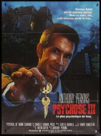 7j1445 PSYCHO III French 1p 1986 Anthony Perkins as Norman Bates, cool image of the house!