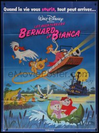 7j1457 RESCUERS French 1p R1980s Disney mouse mystery cartoon from the depths of Devil's Bayou!