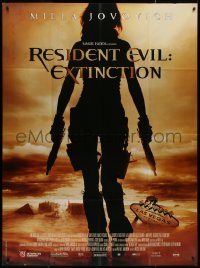 7j1460 RESIDENT EVIL: EXTINCTION French 1p 2007 silhouette of zombie killer Milla Jovovich!