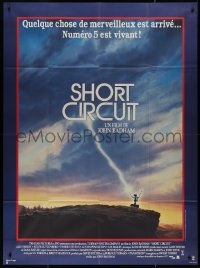 7j1482 SHORT CIRCUIT French 1p 1986 cool art of Johnny Five being struck by lightning by John Alvin!