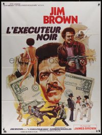 7j1487 SLAUGHTER'S BIG RIPOFF French 1p 1974 the mob put the finger on BAD Jim Brown, Akimoto art!