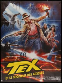 7j1504 TEX & THE LORD OF THE DEEP French 1p 1986 wacky Indiana Jones rip-off, art by Enzo Sciotti!