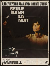 7j1526 WAIT UNTIL DARK French 1p 1968 c/u of blind Audrey Hepburn, who is terrorized by a burglar!