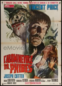 7j0312 ABOMINABLE DR. PHIBES Italian 1p 1972 best different horror art of Vincent Price by Casaro!