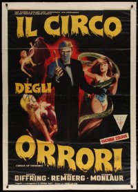 7j0349 CIRCUS OF HORRORS Italian 1p 1960 completely different art of sexy girls attacked!
